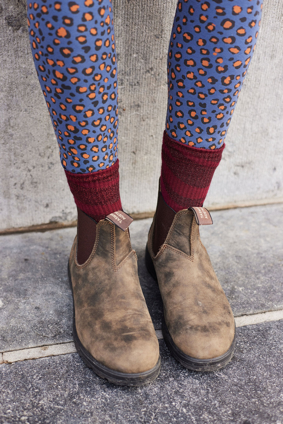 Chaussettes Georgette ##2799DE zèbre bordeaux