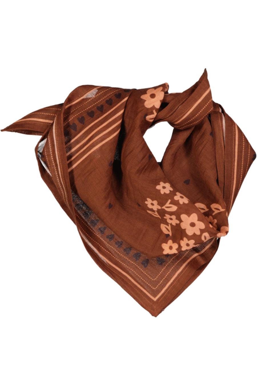 Foulard Jade ##2799AY TRÈFLE marron grand