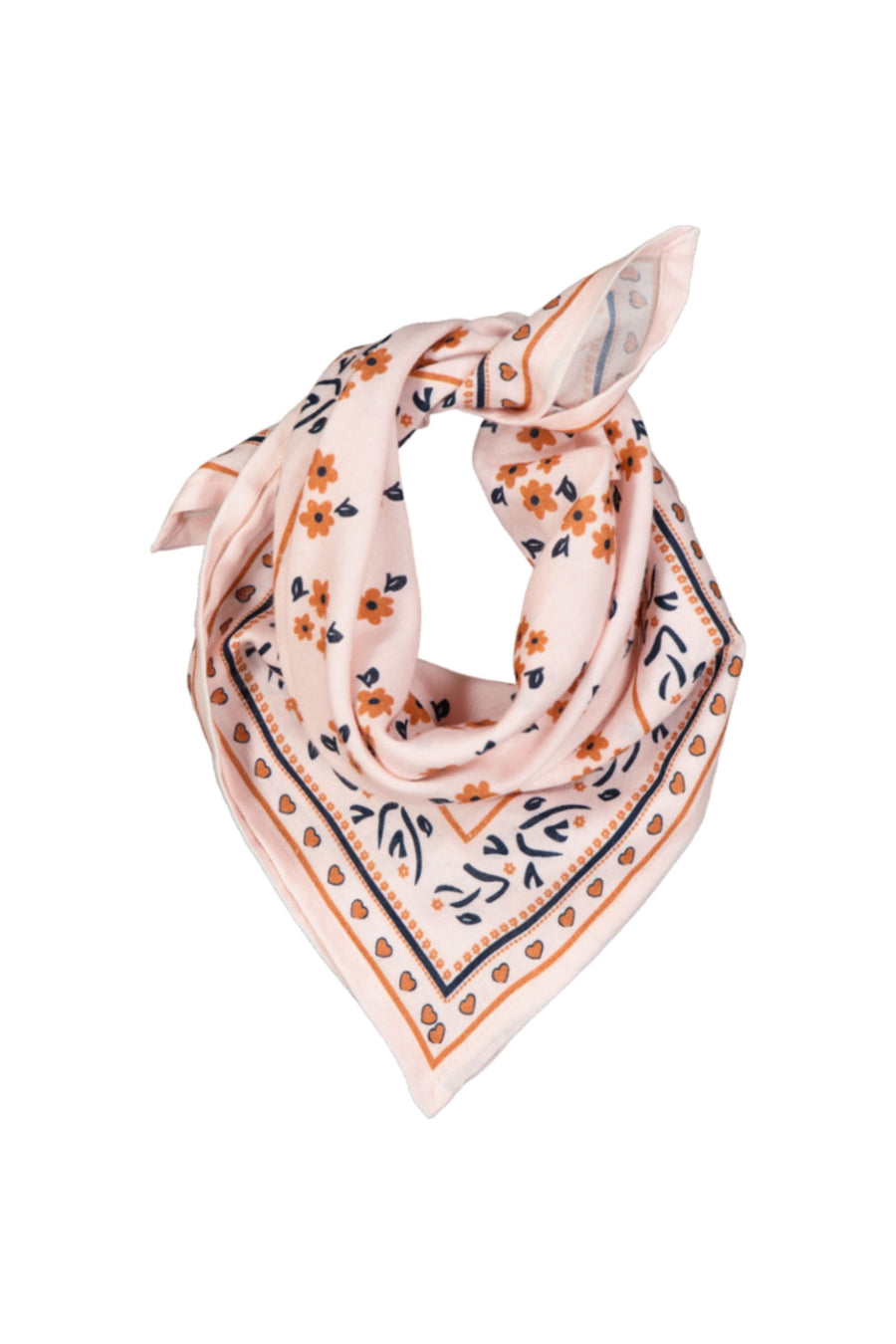 Foulard Jade ##2799AI fleurs camel & marine grand